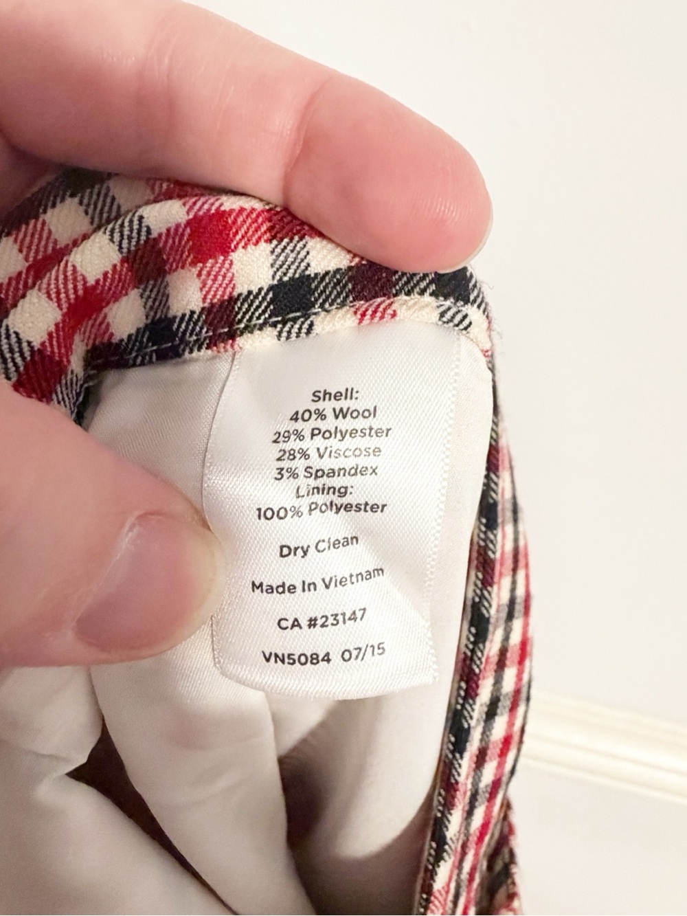 Talbots Hampshire Ankle Pants Red Black Plaid Wool Blend Dress Pants 14 - Picture 5 of 6